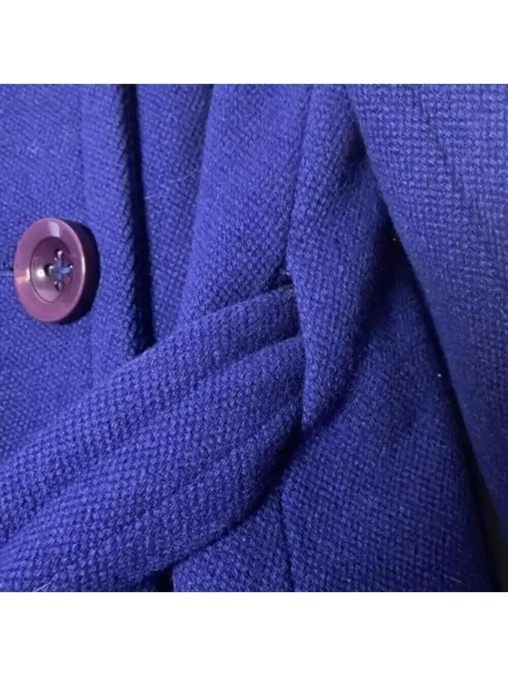 J Crew Button Up Wool Blend Royal Blue Blazer Coat Jacket